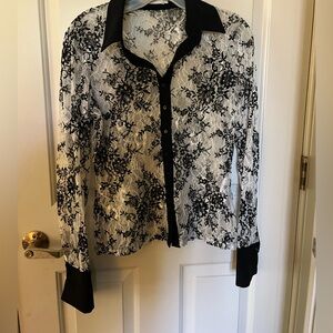Anne Fontaine Lace black and white Blouse
